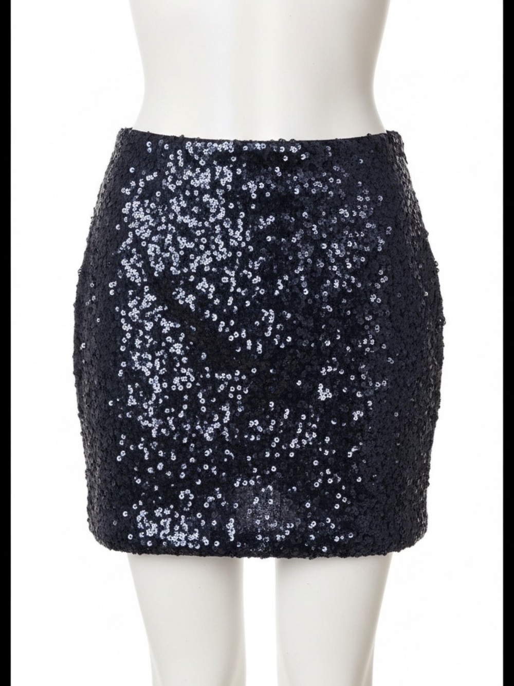 H&M navy blue/black sequin mini skirt size S